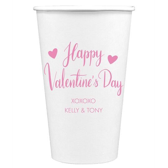 Happy Valentine's Day Paper Coffee Cups